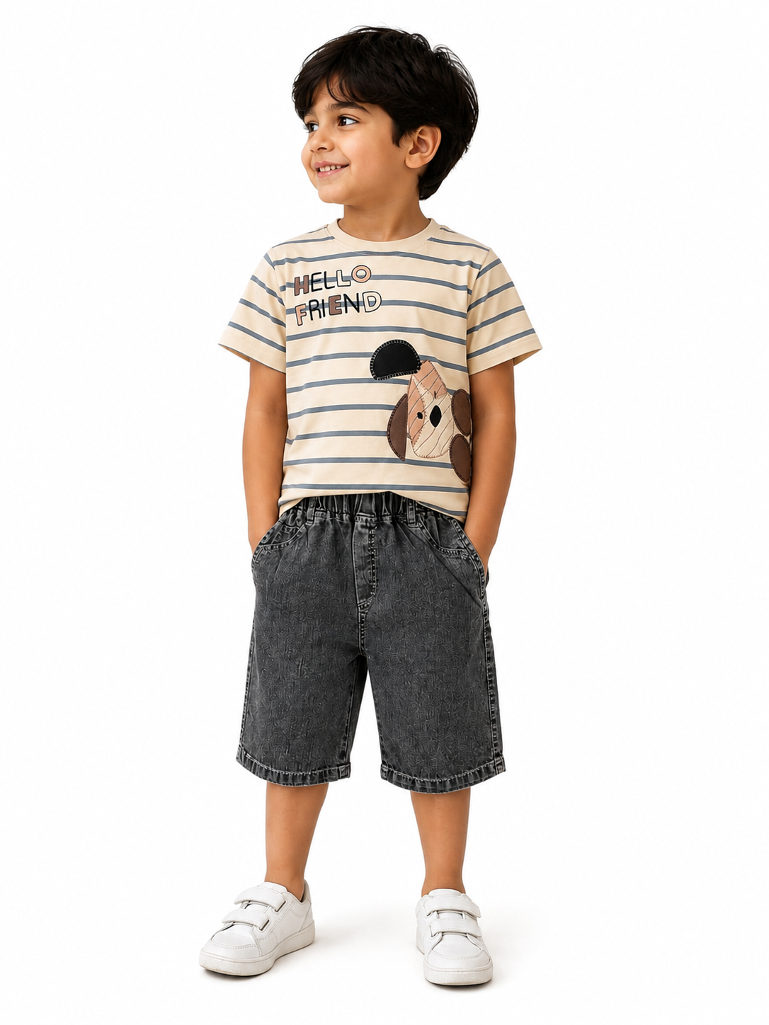 ست پسرانه تی‌شرت و شلوارک طرح سگ کد 182و183